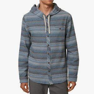 Like New O’Neill Marek Button Down Hoodie - Size S Blue 100% Cotton